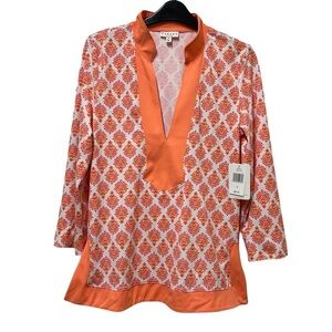 Cabana Life Split Neck Tunic Size Medium NWT